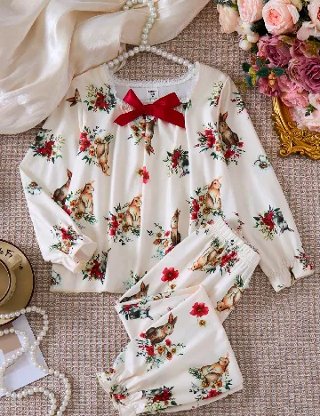 Pijama Shein Kids, crem