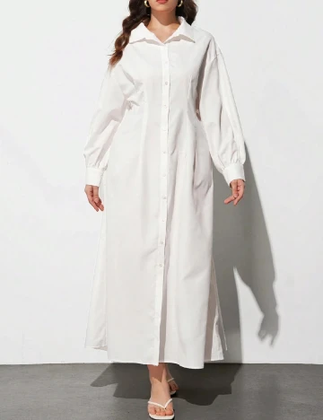 Rochie lunga SHEIN CURVE, alb