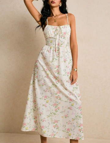 Rochie lunga Poeselle, floral print
