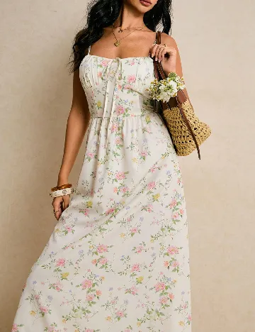 Rochie lunga Poeselle, floral print