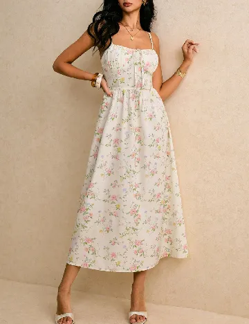 Rochie lunga Poeselle, floral print