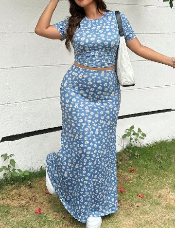 Compleu SHEIN CURVE, albastru