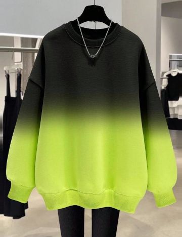 Bluza SHEIN CURVE, negru/verde