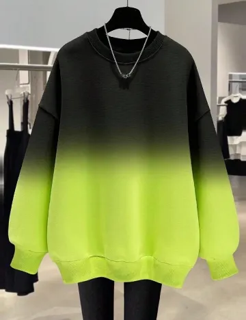 Bluza SHEIN CURVE, negru/verde