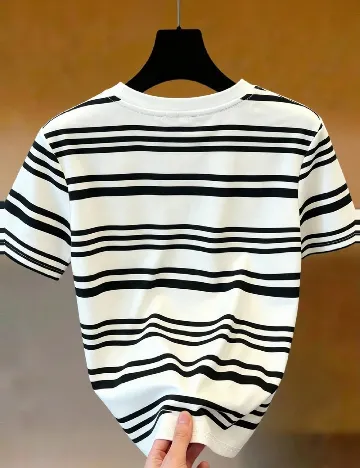 Tricou SHEIN CURVE, alb/negru