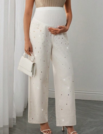 Blugi SHEIN Maternity, ecru
