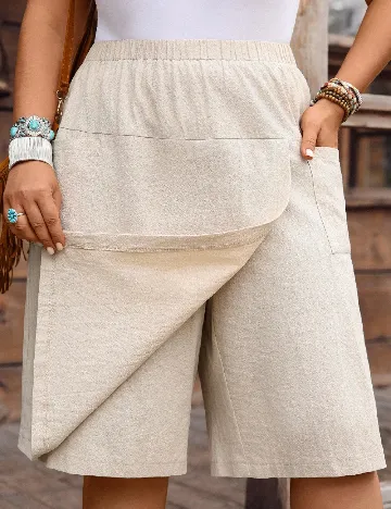 Fusta pantalon SHEIN CURVE, bej