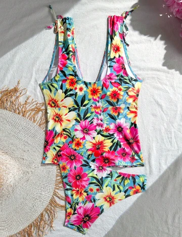 Costum de baie SHEIN, floral print