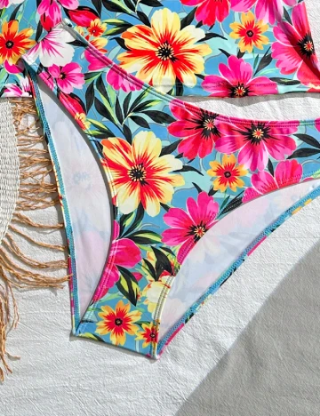 Costum de baie SHEIN, floral print