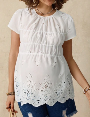 Bluza SHEIN Maternity, alb