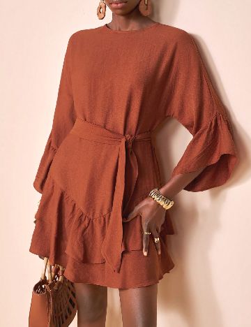 Rochie scurta SHEIN, maro