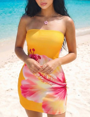 Rochie de plaja SHEIN, mix culori