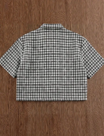 Camasa SHEIN, negru/alb