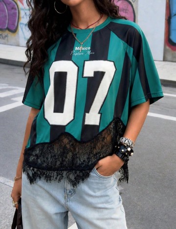Tricou Oversize SHEIN, verde