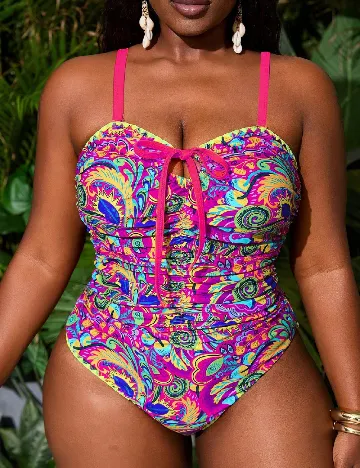 Costum de baie SHEIN CURVE, roz