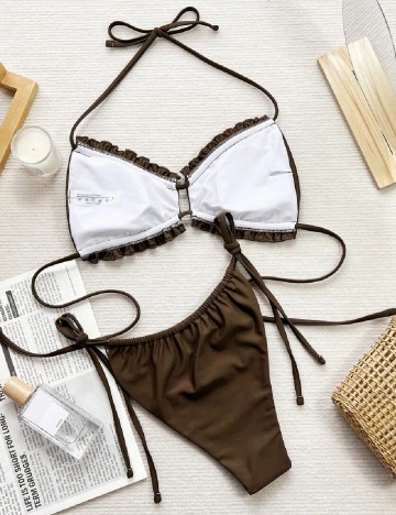 Costum de baie SHEIN, maro