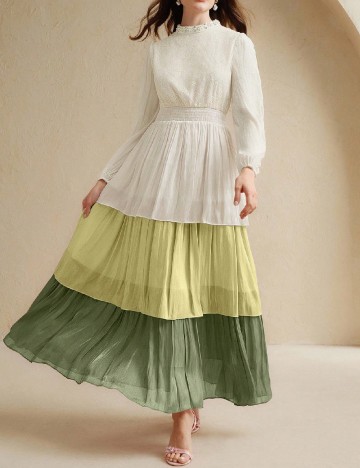 Rochie lunga Anewsta, mix culori