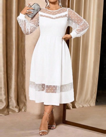 Rochie medie SHEIN CURVE, alb