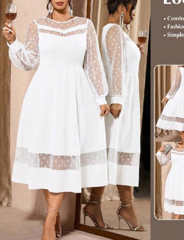 Rochie medie SHEIN CURVE, alb