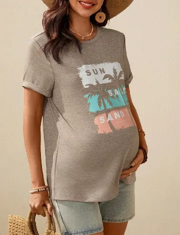 Tricou SHEIN Maternity, maro deschis
