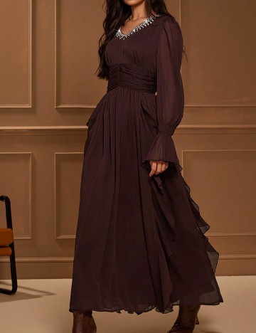Rochie lunga SHEIN, maro inchis
