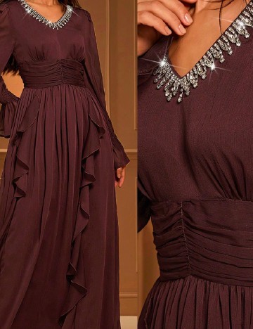 Rochie lunga SHEIN, maro inchis