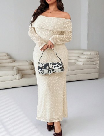 Rochie lunga SHEIN CURVE, galben deschis