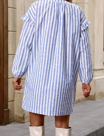 Rochie scurta SHEIN, alb/albastru