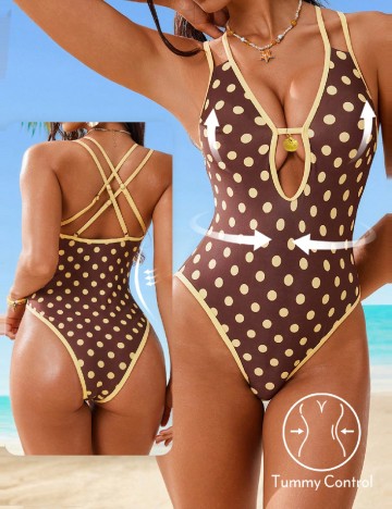 Costum de baie SHEIN, maro