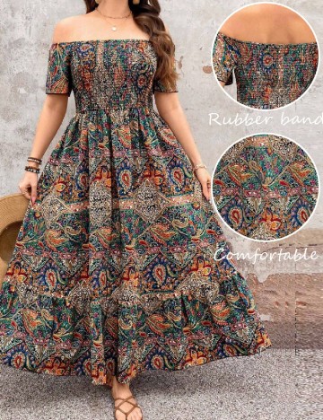 Rochie lunga SHEIN CURVE, mix culori
