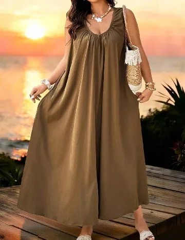 Rochie lunga SHEIN CURVE, maro