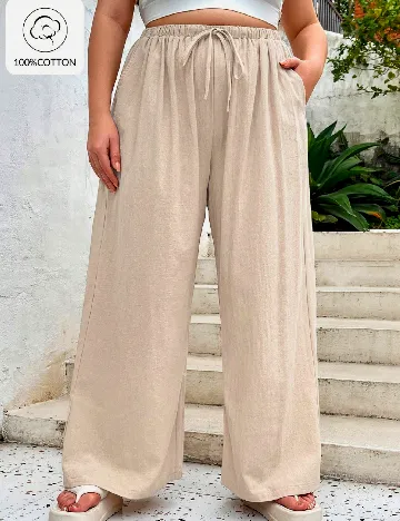 Pantaloni SHEIN CURVE, crem