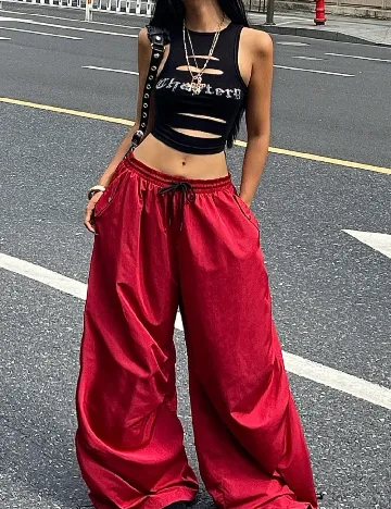 Pantaloni SHEIN, rosu