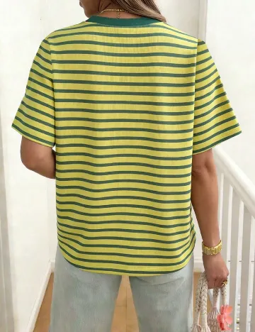 Tricou SHEIN CURVE, galben/verde