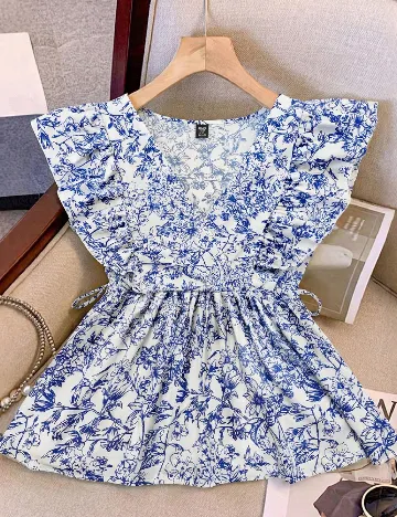 Bluza SHEIN CURVE, alb/albastru