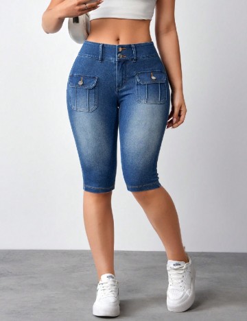Pantaloni scurti SHEIN, albastru