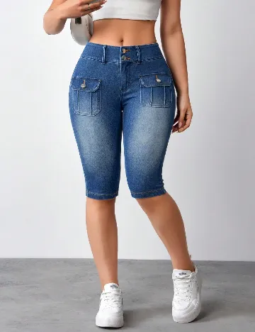 Pantaloni scurti SHEIN, albastru