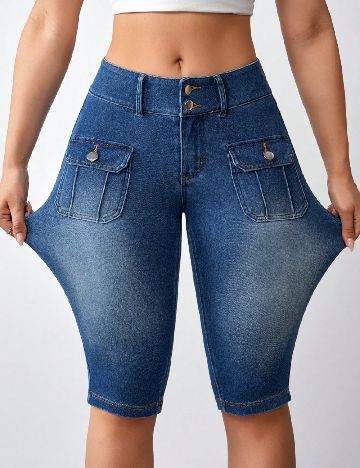 Pantaloni scurti SHEIN, albastru