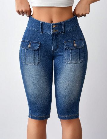 Pantaloni scurti SHEIN, albastru