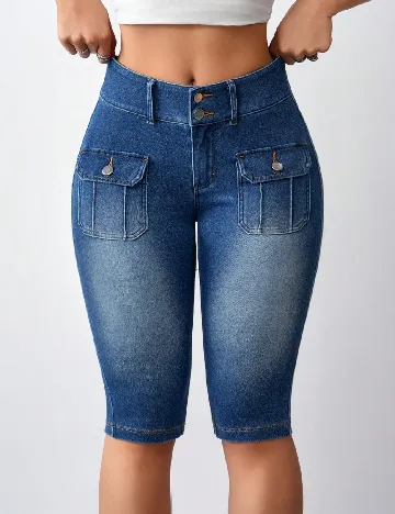 Pantaloni scurti SHEIN, albastru