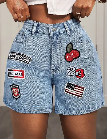 Pantaloni scurti SHEIN, albastru