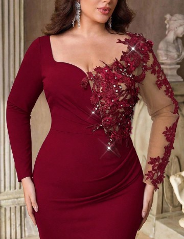 Rochie lunga SHEIN CURVE, rosu