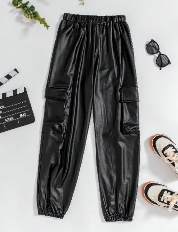 Pantaloni Shein Kids, negru