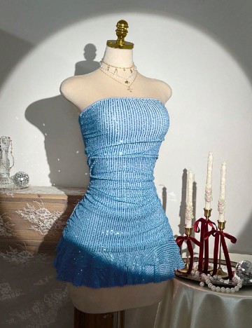 Rochie scurta SHEIN, albastru