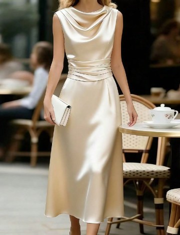 Rochie medie SHEIN, crem