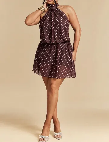 Rochie scurta SHEIN CURVE, maro