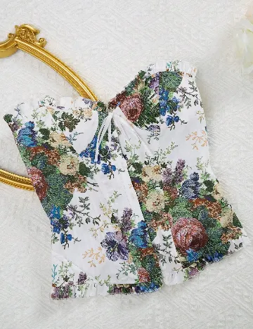 Corset SHEIN, alb floral