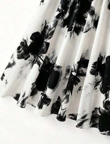 Rochie lunga SHEIN, alb/negru