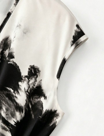 Rochie lunga SHEIN, alb/negru