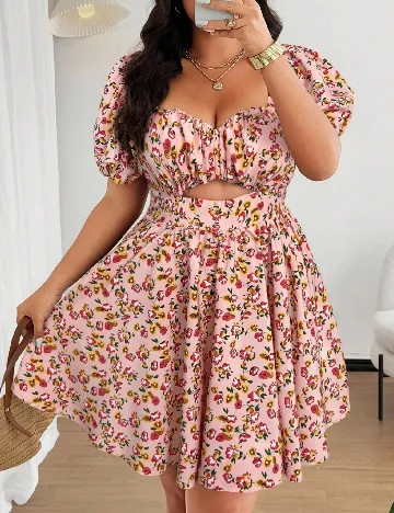 Rochie scurta SHEIN CURVE, roz